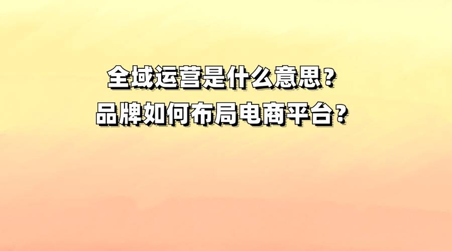 全域运营是什么意思？品牌如何布局电商平台？